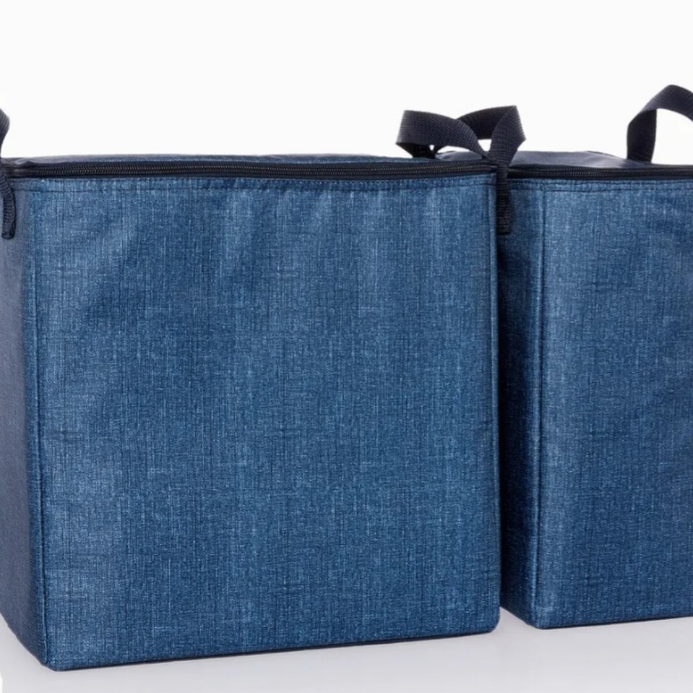 Thirty-one Double Chill Thermal Set Blue Crosshatch